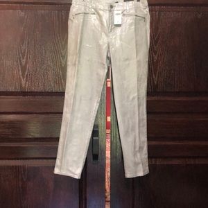 Chicos platinum metallic jeans size 0.5 size 6 to 8 black label